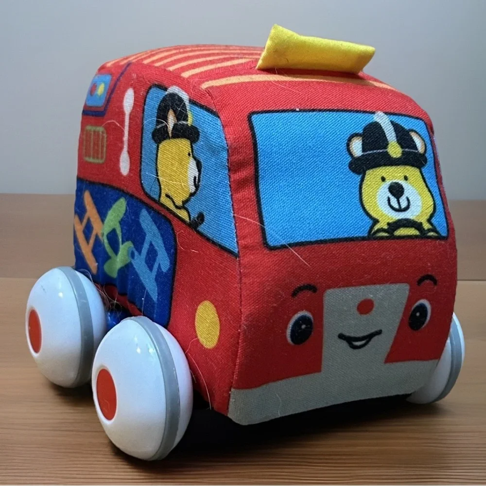 Melissa and Doug K's Kids Pull-Back Town Vehicle [Soft Baby Toys Car] Red